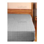 Lotusline Fırça Desen Ranforce Lastikli Fitted Çarşaf Takımı Tek Kişilik Yastıklı Gri 120X200