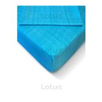 Lotusline Fırça Desen Ranforce Lastikli Fitted Çarşaf Takımı Tek Kişilik Yastıklı Mavi 120X200