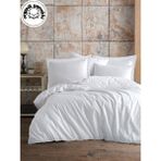 lotusline Home Ranforce Lüks Pamuklu Tek Kişilik Nevresim Takımı - Beyaz - 160 x 200 cm