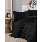 lotusline Home Ranforce Tek Kişilik Lüks Pamuklu Nevresim Takımı Siyah - 160 x 200 cm