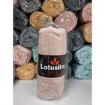 Lotusline Ranforce Fitted Lastikli Battal Çift Kişilik Çarşaf Seti (180X200+30)-PUDRA - 180 x 200