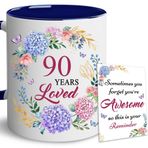 LOTWATEGO Kadınlar İçin 90. Doğum Günü Hediyeleri - 1934 Kadınlar İçin Doğum Günü Hediyeleri - 90 Yaş Sevilen Kupa - 90-90 Yaş Arası Kadınlar İçin Hediyeler Kadınlar, Anne, Büyükanne, Teyze, Kız