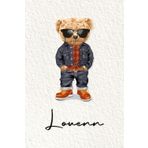 Louenn: Cahier personnalisé avec prénom Louenn | Cadeau d'anniversaire pour enfant, garçon, homme, copain ... | Nounours | 110 pages lignée, Petit Format 6x9 pouces (15,24 x 22,86 cm)