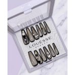 Louesse Beauty Louésse Black Aura Takma Tırnak Seti 12’li Siyah Çerçeveli Taş Detaylı Lüks Gece Modeli - Çok Renkli