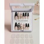 Louesse Beauty Louésse Black Ribbon French Takma Tırnak 12’li Siyah French Kurdele Taşlı Nude Elegant Nail - Çok Renkli