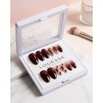 Louesse Beauty Louésse Burgundy Flame Takma Tırnak 12’li Bordo Degrade Gold Detaylı Gece Nail - Çok Renkli
