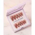 Louesse Beauty Louésse Caramel Glow Takma Tırnak 12’li Nude Kahve Simli Taşlı Soft Luxe Nail - Çok Renkli