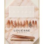 Louesse Beauty Louésse Golden Blossom Takma Tırnak 12’li Nude Kahve Ombre Çiçek Desenli Taşlı Şık Nail Set - Çok Renkli