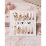 Louesse Beauty Louésse Golden Grace Takma Tırnak 12’li Beyaz Gold Inci Detaylı Elegant Mood Nail - Çok Renkli