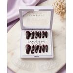 Louesse Beauty Louésse Midnight Star Takma Tırnak Seti 12’li Bordo Koyu Renk Taşlı Gece Şıklığı Modeli - Çok Renkli