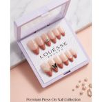Louesse Beauty Louésse Peach Pearl Takma Tırnak Seti 12’li Nude Geçişli Inci ve Taş Detaylı Zarif Model - Çok Renkli