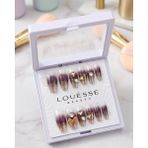 Louesse Beauty Louésse Plum Gold Glow Takma Tırnak 12’li Mor Ombre Simli Taşlı Gece Glam Nail - Çok Renkli