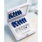 Louesse Beauty Louésse Royal Blue Glow Takma Tırnak 12’li Lacivert Parlak Taşlı Mirror Glow Nail - Çok Renkli