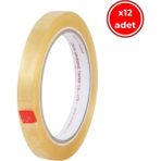 Louis Tape 12 mm 66 mt 12 Adet Şeffaf Teneke Kutulu Selefon Bant