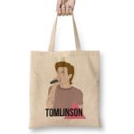 Louis Tomlinson Pink Triangle Bez Çanta Uzun Saplı - Açık Bej - 40 X 40
