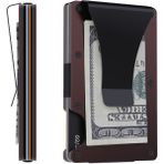 Louise Motto Cardx Burano Clips Minimalist Cüzdan Metal Kartlık Rfid Koruma (Kahve) - Acı Kahverengi