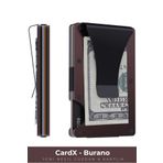 Louise Motto Cardx - Burano Clips - Yeni Nesil Minimalist Cüzdan & Metal Kartlık - Rfid Koruma (KAHVE)