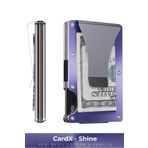Louise Motto - Cardx - Shine Clips - Yeni Nesil Minimalist Cüzdan, Kartlık - Rfid Blocking, Kadın & Erkek (Mor)