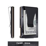 Louise Motto Cardx - Shine Clips - Yeni Nesil Minimalist Cüzdan, Kartlık - Rfid Blocking, Kadın & Erkek (SİYAH)