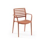 Louise-XL Polipropilen Kollu Sandalye - Bahçe, Balkon, Dış Mekan, Kafe, Restoran İçin Terrakota Terrakota