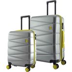 Louisiana Polo 1164 Gri 4x2 Teker Büyük ve Kabin Boy 2'li Valiz Seti