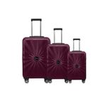 Louisiana Polo 1809 Bordo Polikarbon 4x2 Teker 3'lü Valiz Seti