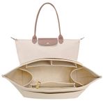 LOUKAYCCI Longchamp Le Pliage M için cüzdan düzenleyici eklentisi el çantası eklentisi keçe Long Champ Tote Bag düzenleyici eklentisi bardaklı (bej, orta)