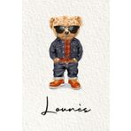 Lounès: Cahier personnalisé avec prénom Lounès | Cadeau d'anniversaire pour enfant, garçon, homme, copain ... | Nounours | 110 pages lignée, Petit Format 6x9 pouces (15,24 x 22,86 cm)