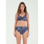Louren Balenli Toparlayıcı Leopar Desenli Bikini Takımı, 42, LRN26YKB21023, MAVİ, Kadın