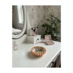 Louve Store 13cm Minimalist Dekoratif Oluklu Yuvarlak Gökkuşağı Renkli Kase ,