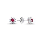 Lova 3030021 Pırlantalı Yakut Çiçek Küpe
