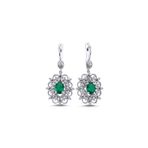 Lova 3070017 Pırlantalı Oval Zümrüt Küpe