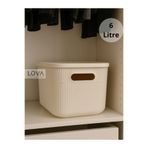 Lova Shell Kapaklı Dolap İçi Düzenleyici 6 L (1 Adet) (Krem)
