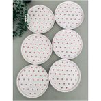 Love 6 Adet Kırmızı Kalp 20 Cm Pasta/servis Tabağı