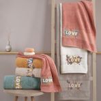 Love - %70 Bambu / %30 Pamuk Nakışlı El Havlusu - 6'lı Set 50X90 - 50 x 90 cm - Çok Renkli