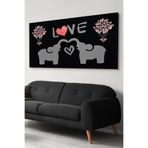 Love Aşk Temalı Fil Tek Parça Kanvas Canvas Tablo, 100 x 65