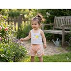 Love Baskılı Askılı Body Şort Takım - 18 Ay - Somon - Beyaz - Pembe