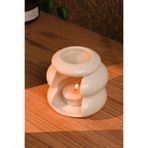 Love Bundles Beyaz Modern Tasarım Seramik El Yapımı Buhurdanlık | Mumluk | Dekoratif (1 ADET TEALİGHT MUM ILE)