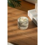 Love Bundles Stone Mist%100 Soya Wax Odun Fitilli Gri Mermer Desen Dekoratif Mum Gri