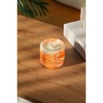 Love Bundles Sunset Wave%100 Soya Wax Odun Fitilli Turuncu Mermer Desen Dekoratif Mum Turuncu
