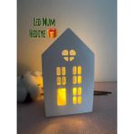 Love Candle Dekor Ledli Ev Mumluk Büyük Boy Ev Mumluk, Mumluk, Ev Mumluk, Dekoratif Objesi, Ev Şeklinde Dekoratif Objesi - orta boy - Beyaz