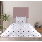 Love Çift Taraflı 2 Parça Tek Kişilik Yatak Örtüsü - Beyaz - 180 x 230 cm