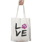 Love Dogs Pembe Pati Iki Tarafı Kalıcı Baskılı Yıkanabilir Okul Plaj Omuz Bez Çantası