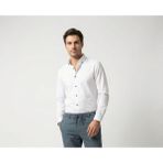 Love Giyim Çıtlı Düğme Petekli Gömlek - Beyaz - 2XL
