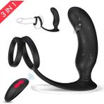 Love Glow Lanco Rct Kumandalı Testis ve Penis Halkalı PR0STAT ve Anüs Uyarıcı Masaj Vibratör
