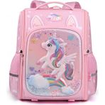 Love Home 2023 Yeni Kız Ilköğretim Okulu Çocuk Okul Çantaları 4.-6. Sınıf Hafif Sırt Çantası Unicorn Büyük Boy (Yurt Dışından) - Pembe - 38x31x21 cm