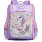 Love Home Kız Ilköğretim Okulu Çocuk Okul 4.-6. Sınıf Hafif Sırt Unicorn Büyük Boy Çantası (Yurt Dışından) - Mor
