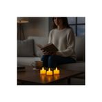 Love İnce 3 Adet Led Mum Tealight Mini Dumansız Pilli Alevli Dekoratif Yapay Mum Işıldak Beyaz