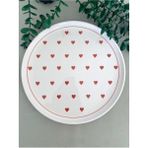 Love Kırmızı Kalp 25 cm Büyük Servis Tabağı - 25 x 25