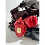 Love Kırmızı Rugan Detaylı Kalp Tokalı Çanta